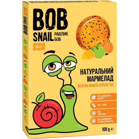 Мармелад Bob Snail натуральный Яблочно-манго-тыквенный с Чиа 108 г slide 1