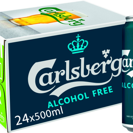 Упаковка безалкогольного пива Carlsberg светлое фильтрованное 0.5% 0.5 л х 24 шт