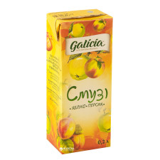 Упаковка соку з м'якоттю Galicia Смузі яблуко та персик 0.2 л х 27 шт. (4820151002267_4820209561142) mini slide 1