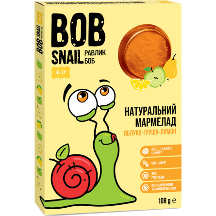 Мармелад Bob Snail натуральний Яблучно-грушево-лимонний 108 г