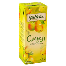 Упаковка соку з м'якоттю Galicia Смузі яблуко та груша 0.2 л х 27 шт. (4820151002205_4820209561135_4820209560565) mini slide 1