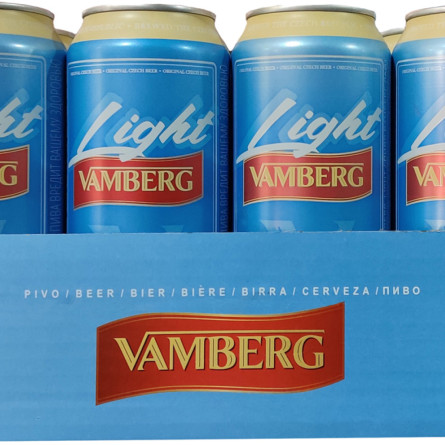 Упаковка пива Vamberg Light світле фільтроване 3.8% 0.5 л х 12 шт.