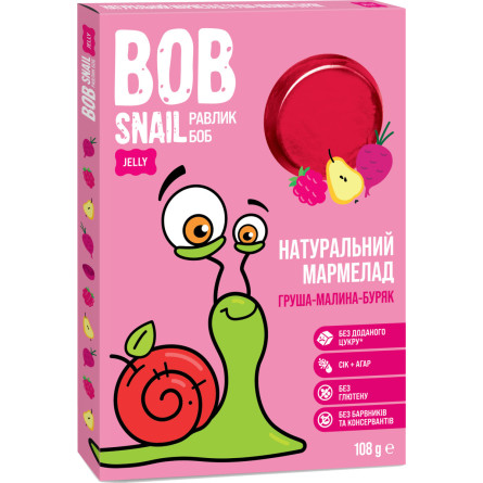 Мармелад Bob Snail натуральный Грушево-малиново-буряковый 108 г
