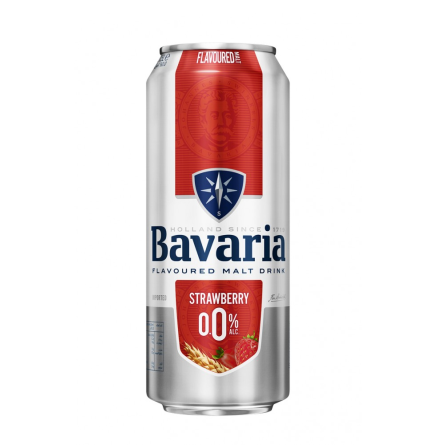 Bavaria Malt Strawberry безалкогольне світле фільтроване 0% 0.5 л