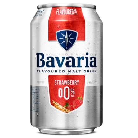 Упаковка пива Bavaria Malt Strawberry безалкогольное светлое фильтрованное 0% 0.33 л х 24 шт slide 1