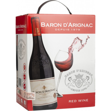 Вино Baron dArignac Rouge красное полусухое 5 л 12%
