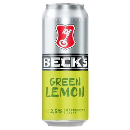 Пиво Beck's Green Lemon светлое 2,5% 0,5л slide 1