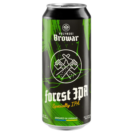 Пиво світле нефільтроване Волинський Бровар Forest Ipa 5,7% 0,5ж/б