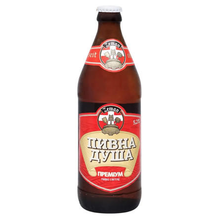 Пиво світле Земан Пивна душа Преміум 5,2% 0,5л ск/пл
