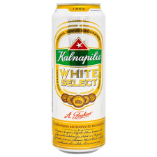 Пиво Kalnapilis White Select светлое нефильтрованное пастеризованное 5% 0,568л mini slide 1