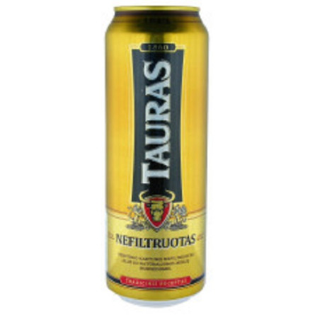 Пиво Tauras Nefiltruotas світле нефільтроване 5% 0,568л