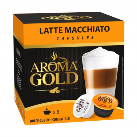 Кава Aroma Gold Latte Macchiato Dolce Gusto мелена в капсулах для кавоварок 193,6г