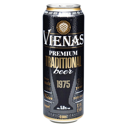 Пиво VIENAS Premium Traditional світле, 0.568л. алк.8%  ж/б