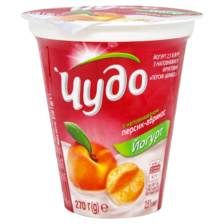 Йогурт Чудо персик-абрикос 2,5% 270г slide 1