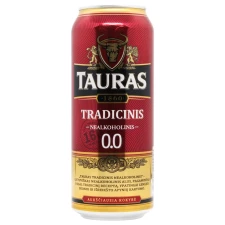 Tauras Tradicinis світле фільтроване безалкогольне пастеризоване 0% 0.5 л mini slide 1