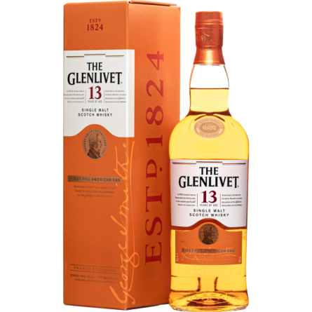 Виски Glenlivet First Fill American Oak 13 лет выдержки 0.7 л 40% в подарочной деревянной упаковке