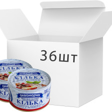 Упаковка кільки балтійської Аквамарин обсмажена нерозібрана у томатному соусі 230 г 36 шт. mini slide 1