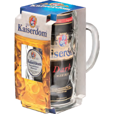 Подарунковий набір пиво Kaiserdom Dark Lager Krugset темне фільтроване 4.7% 1 л + кухоль 1 л