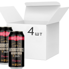 Упаковка слабоалкогольного напою WOODSTOK Bourbon&Cola Raspberry 8% 0.44 л х 4 шт ( 9421030105489) mini slide 1