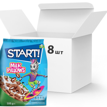 Упаковка сухого сніданку Start з молочною начинкою 500 г х 8 шт.