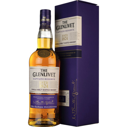 Віскі Glenlivet Captains Reserve 0.7 л 40% у подарунковій дерев'яній упаковці