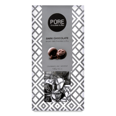 Цукерки Pure Chocolate трюфель чорний шоколад з шоколадною начинкою