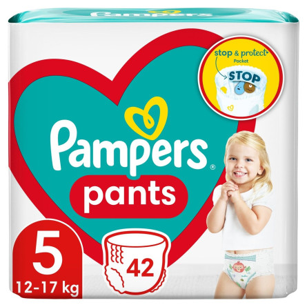 Підгузники-трусики Pampers Pants 5 дитячi 12-17кг 42шт