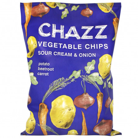 Чіпси Chazz овочеві зі смаком сметани та цибулі 75г slide 1