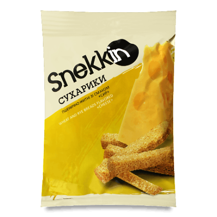 Сухарики Snekkin пшенично-житні зі смаком сиру slide 1