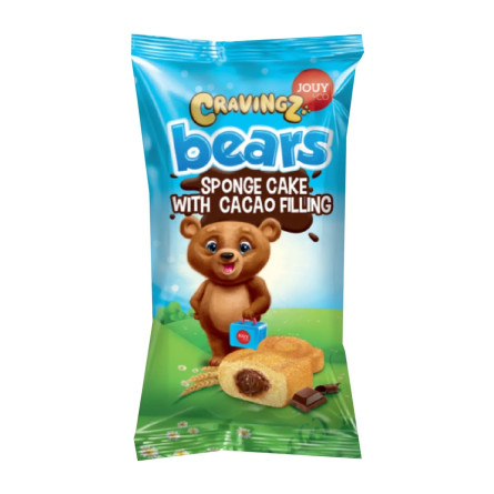 Пирожное Jouy-Co Cravingz Bears бисквитное с шоколадным кремом 45г slide 1