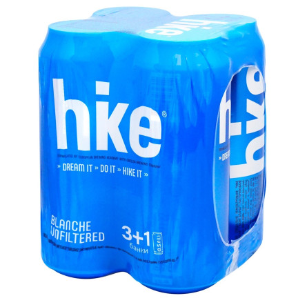 Пиво світле Hike Blanche 4,9% 4*0,5л з/б