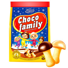 Печиво Загора Choco Family шоколадні грибочки 100г mini slide 1