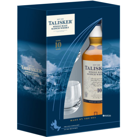 Виски Talisker односолодовый 10 лет выдержки 2 стакана в комплекте 45.8% 0.7 л slide 1