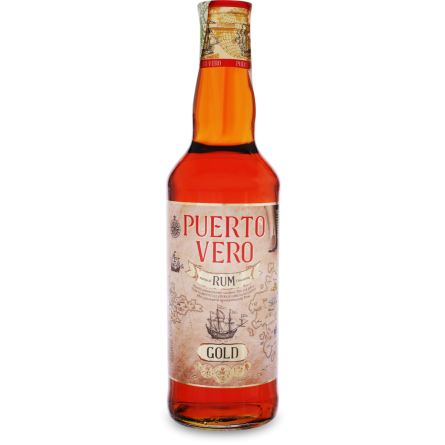 Напиток Puerto Vero Gold алкогольный с ароматом рома 35% 0,5 л