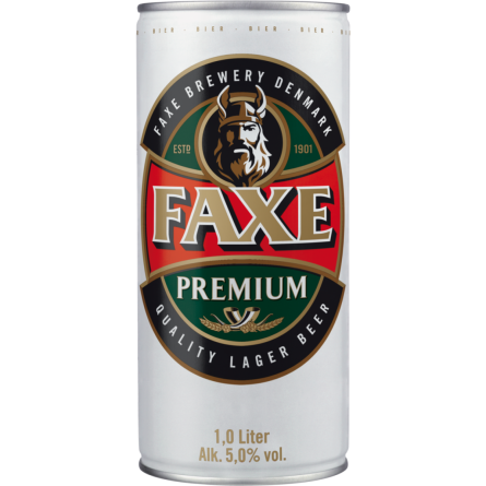 Пиво Faxe Premium светлое фильтрованное 5% 1 л slide 1