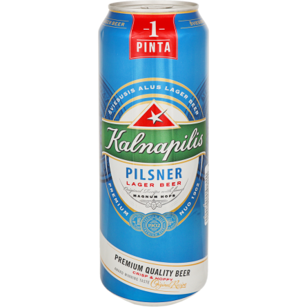 Пиво Kalnapilis Pilsner светлое фильтрованное 4.6% 0.568 л
