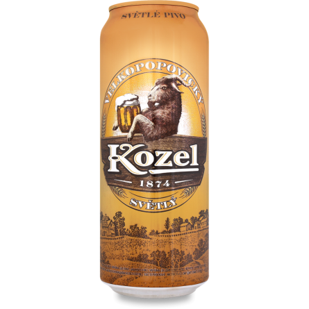 Пиво Velkopopovicky Kozel світле фільтроване 3.5% 0.5 л