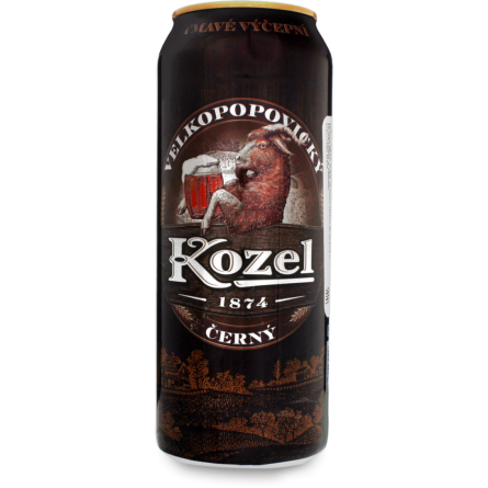 Пиво Velkopopovicky Kozel темное фильтрованное 3.2% 0.5 л slide 1
