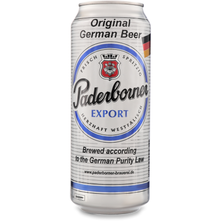 Пиво Paderborner Export светлое фильтрованное 5.5% 0.5 л slide 1