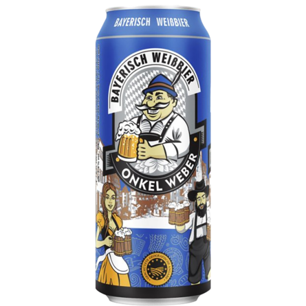 Пиво Onkel Weber Bayerisch Weissbier светлое нефильтрованное 5.4% 0.5 л