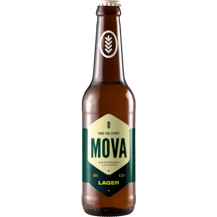 Пиво Mova brewing зі світлим нефільтрованим непастеризованим 4.6% 0.33 л slide 1