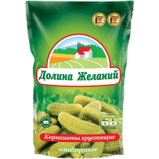 Огірки Долина Бажань корнішони добірні мариновані 200 г mini slide 1