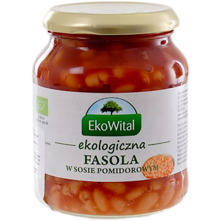 Фасоль белая EkoWital в томатном соусе органическая консервированная 360 г