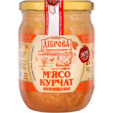 М'ясо у власному соку Діброва куряче 500 г mini slide 1