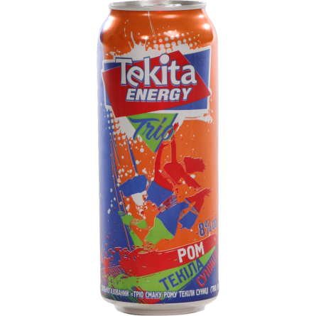 Напиток слабоалкогольный Tekita Energy Trio Rum Tequila Strawberry 8% 0.5 л slide 1