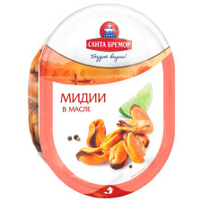 Мідії Санта Бремор м'ясо в олії Класік 150г mini slide 1