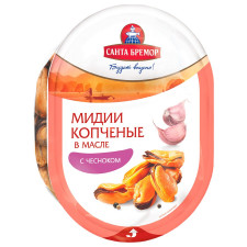 Мідії Санта Бремор копчені в олії з часником 150г mini slide 1