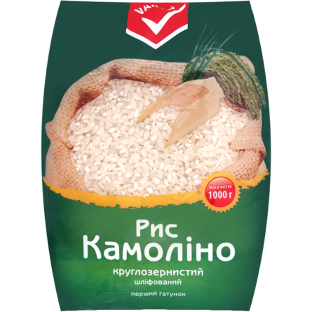 Рис Varto Камоліно шліфований круглозерністий 1 кг