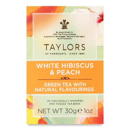 Чай зелений сенча Taylors of Harrogate гібіскус-персик