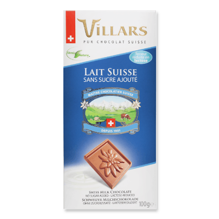 Шоколад молочний Villars без цукру slide 1